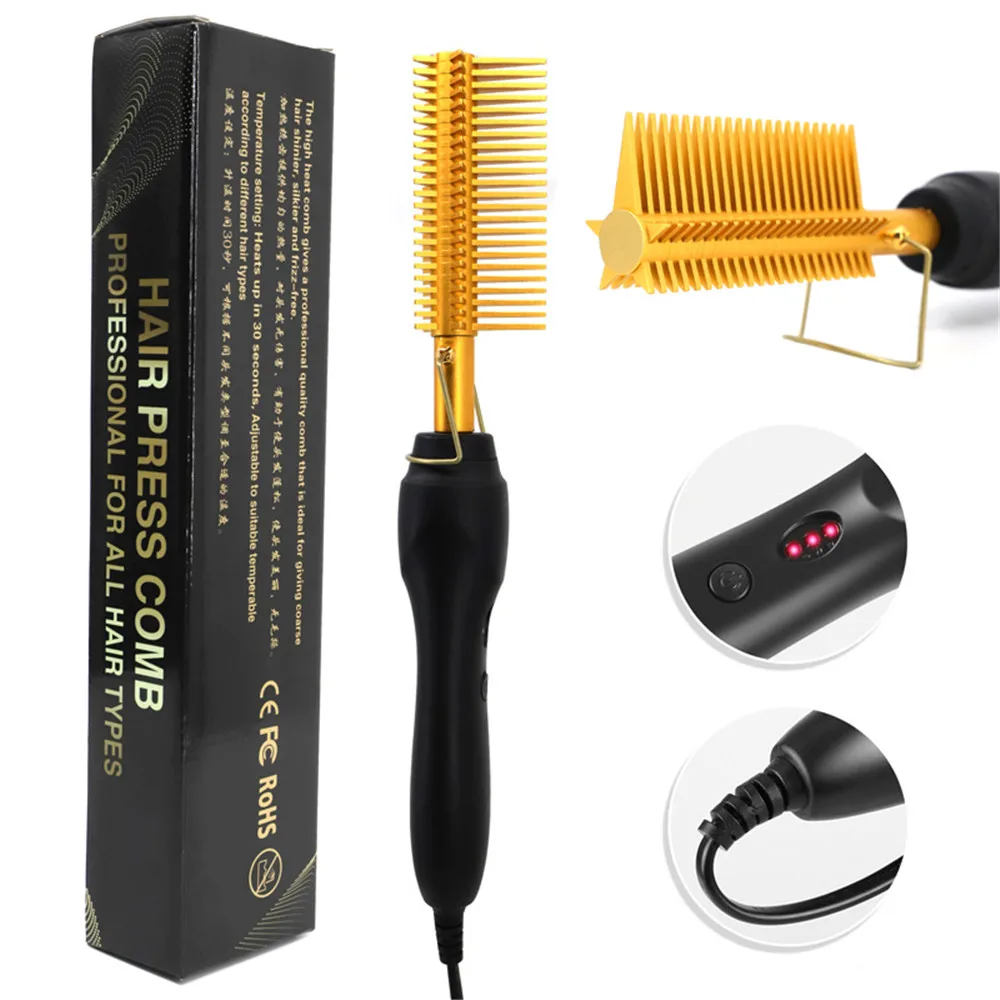 Hair Straightener Flat Irons Straightening Brush Hot Heating Comb Straight Styler Corrugation Curling Iron Curler | Красота и