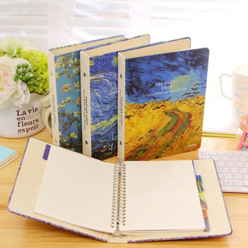Ван Гог 26-ring loose-leaf binder утолщаются CY Ретро A5/B5 дневник блокнот канцелярские