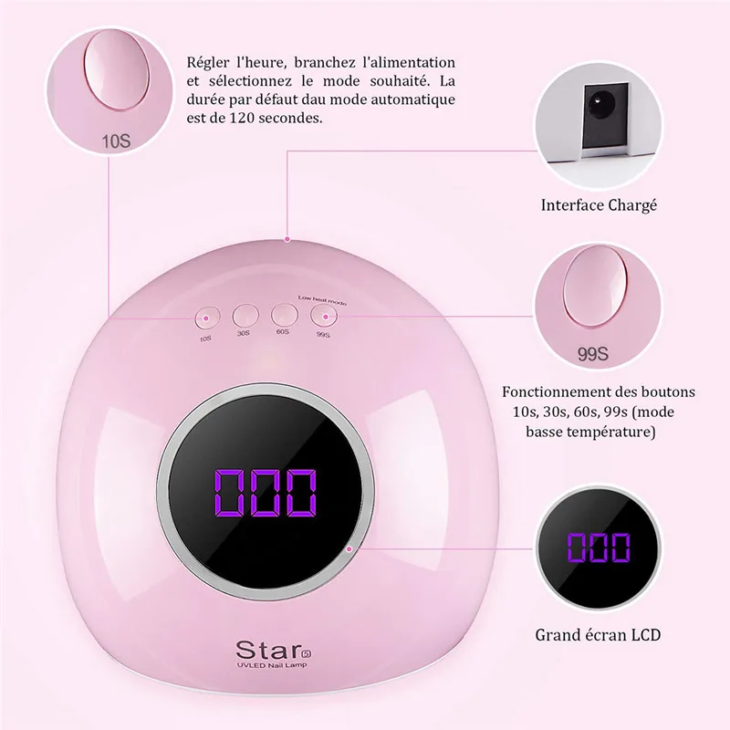 Звезда 5 72 Вт светодиодный/УФ лампа Сушилка для ногтей инструмент дизайна быстрая
