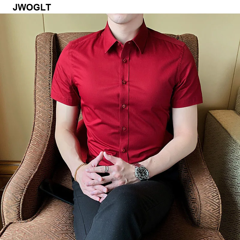 Рубашка мужская хлопковая приталенная на пуговицах модная Повседневная блуза с