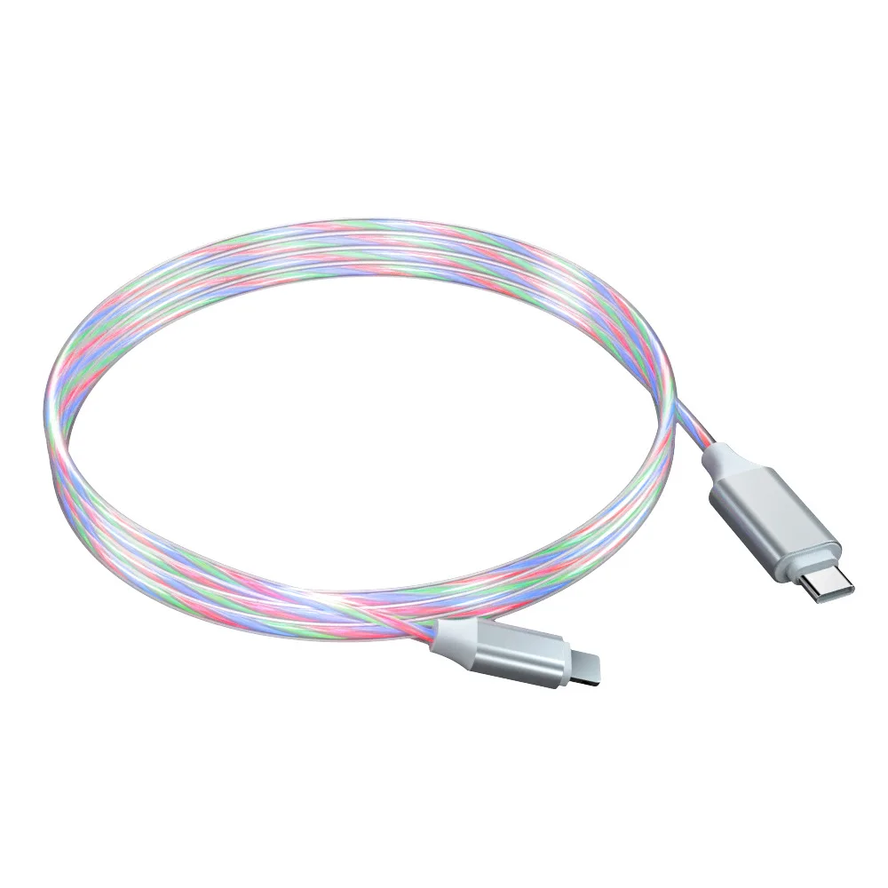 

PD Streamer Data Line Is Suitable For Light Mobile Phone PD Fast Charging Line Type-C Running Lamp Luminous Charging Data Line