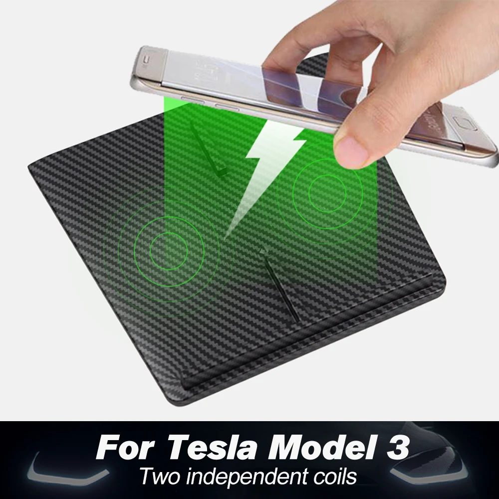 Автомобильное зарядное устройство Model3 из углеродного волокна для tesla model 3 2021