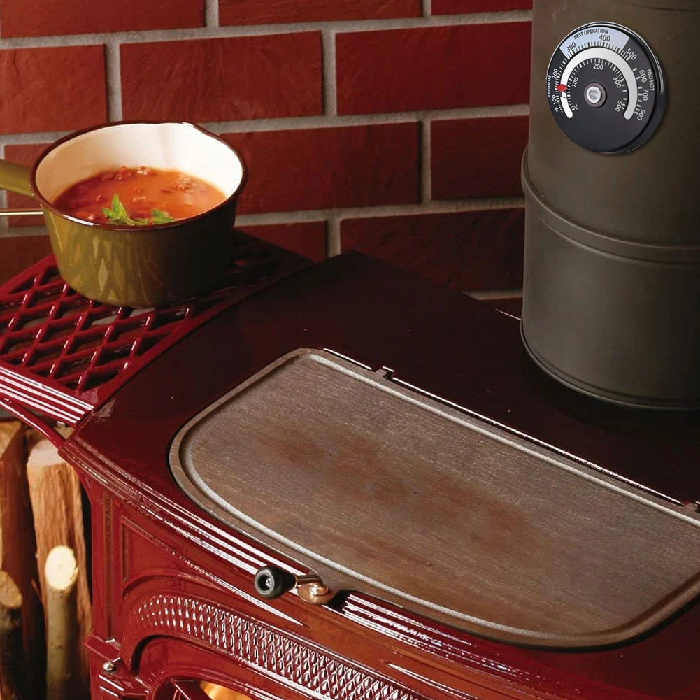 

Stainless Steel Thermometer Kitchen Oven Thermometer Magnet Adsorption Black Thermometer 4PCS