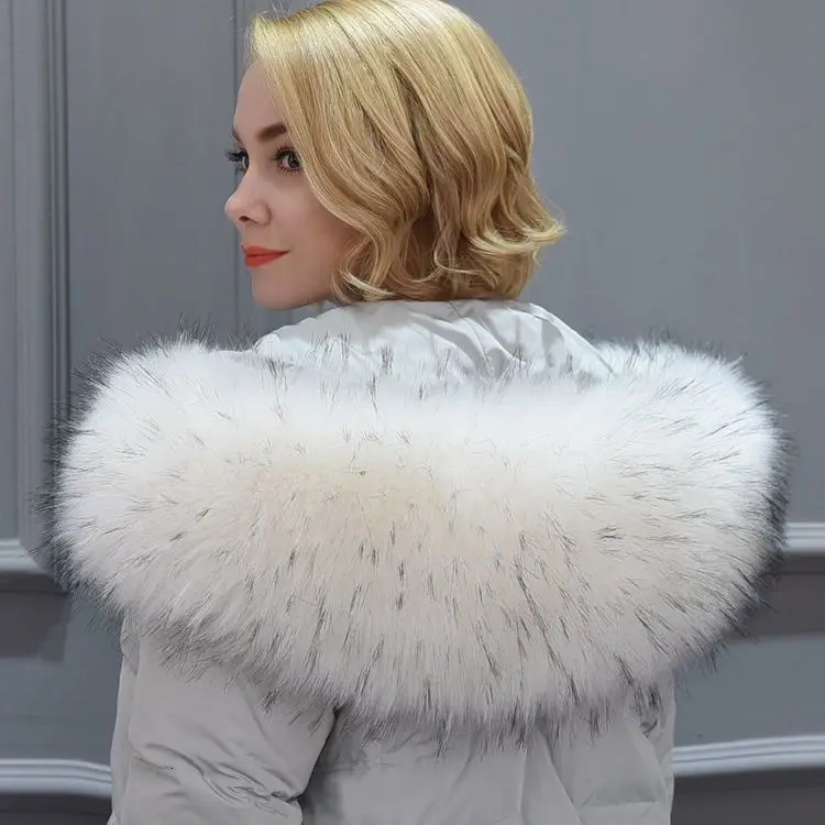 Меховой воротник MH из искусственного меха енота зимний меховой теплый хорошие