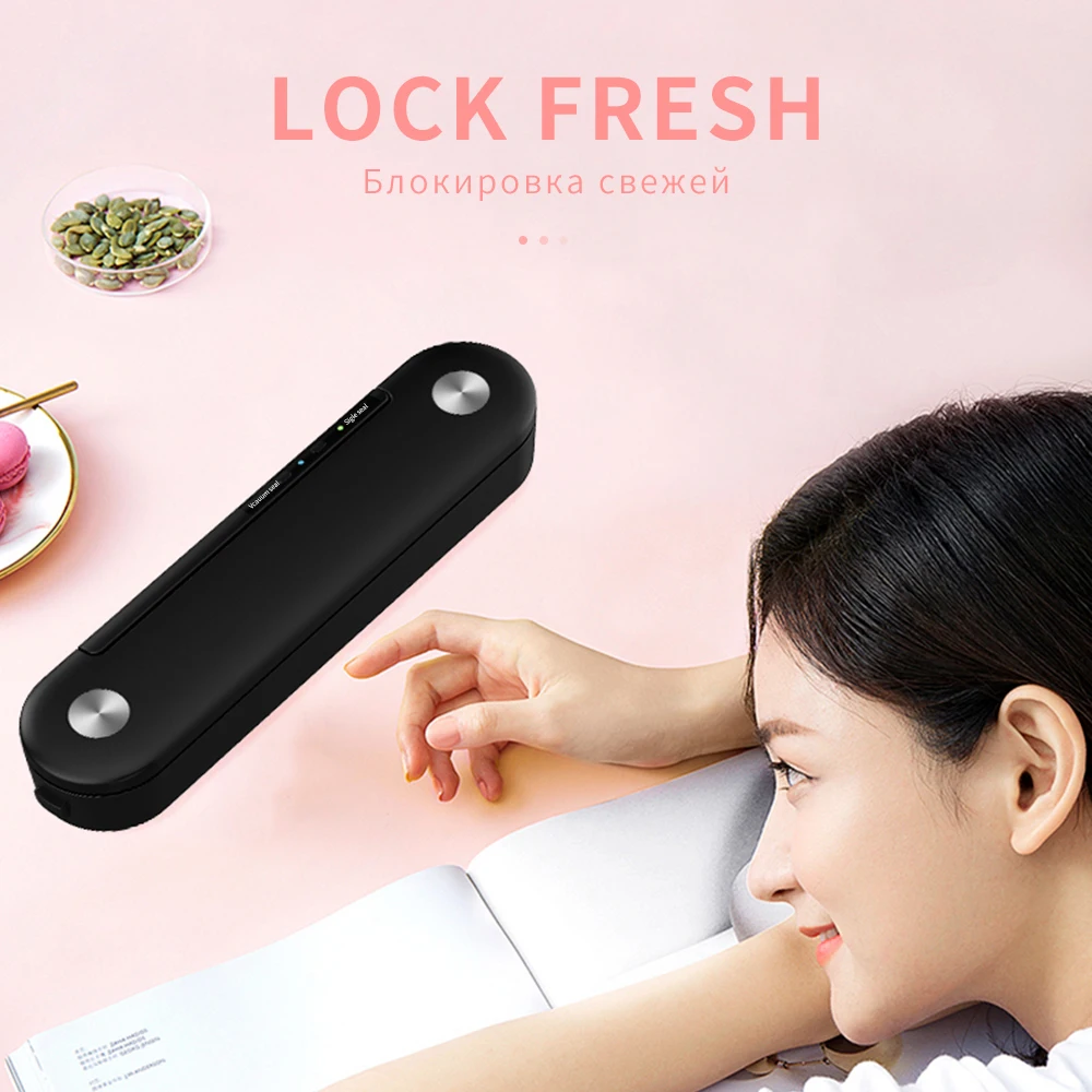 

Household Vacuum Sealer Machine Include 5 Bags Fish Meat Fresh Keeping High Quality Vegetable Fruit Kitchen Storage Accessories