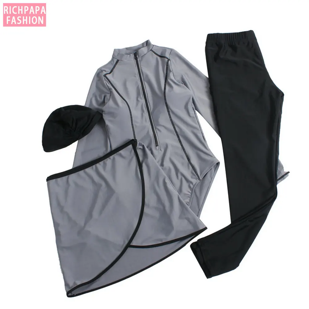 Новый дизайн 2020 цветные мусульманские купальники исламский скромный купальник