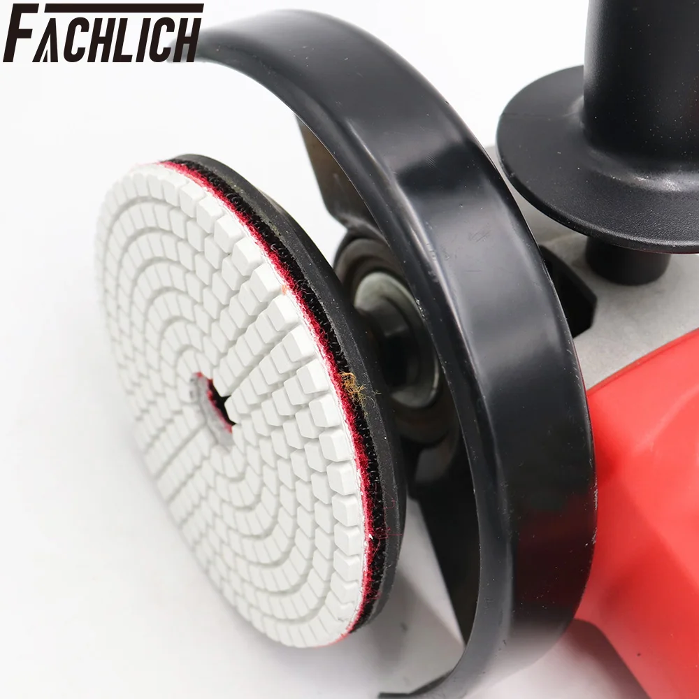 FACHLICH 6pcs/set Wet Diamond Resin Bond Sanding Disc Flexible Polishing Pads For Stone Granite and Marble Dia 100mm/4&quot