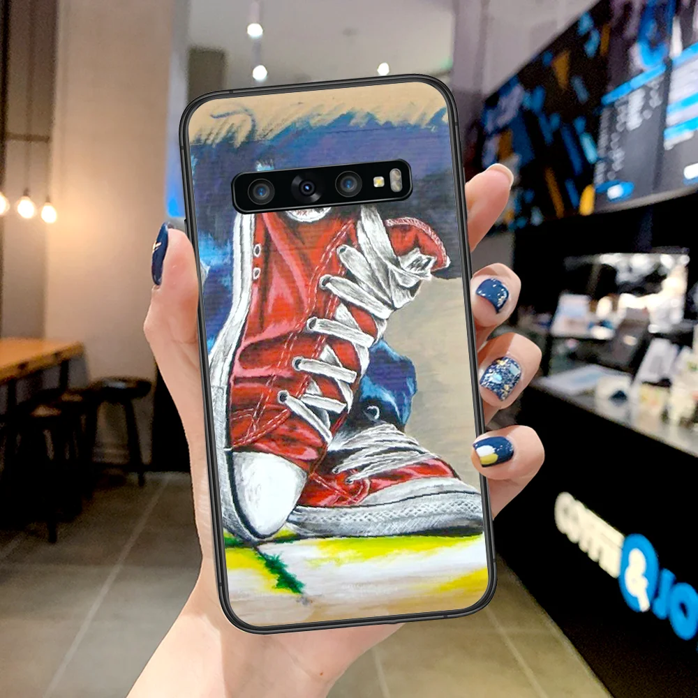 

Fashion Sneakers Trendy Art Phone Case For Samsung Galaxy Note S 8 9 10 20 Plus E Lite Uitra black Cover Soft Bumper Tpu Shell