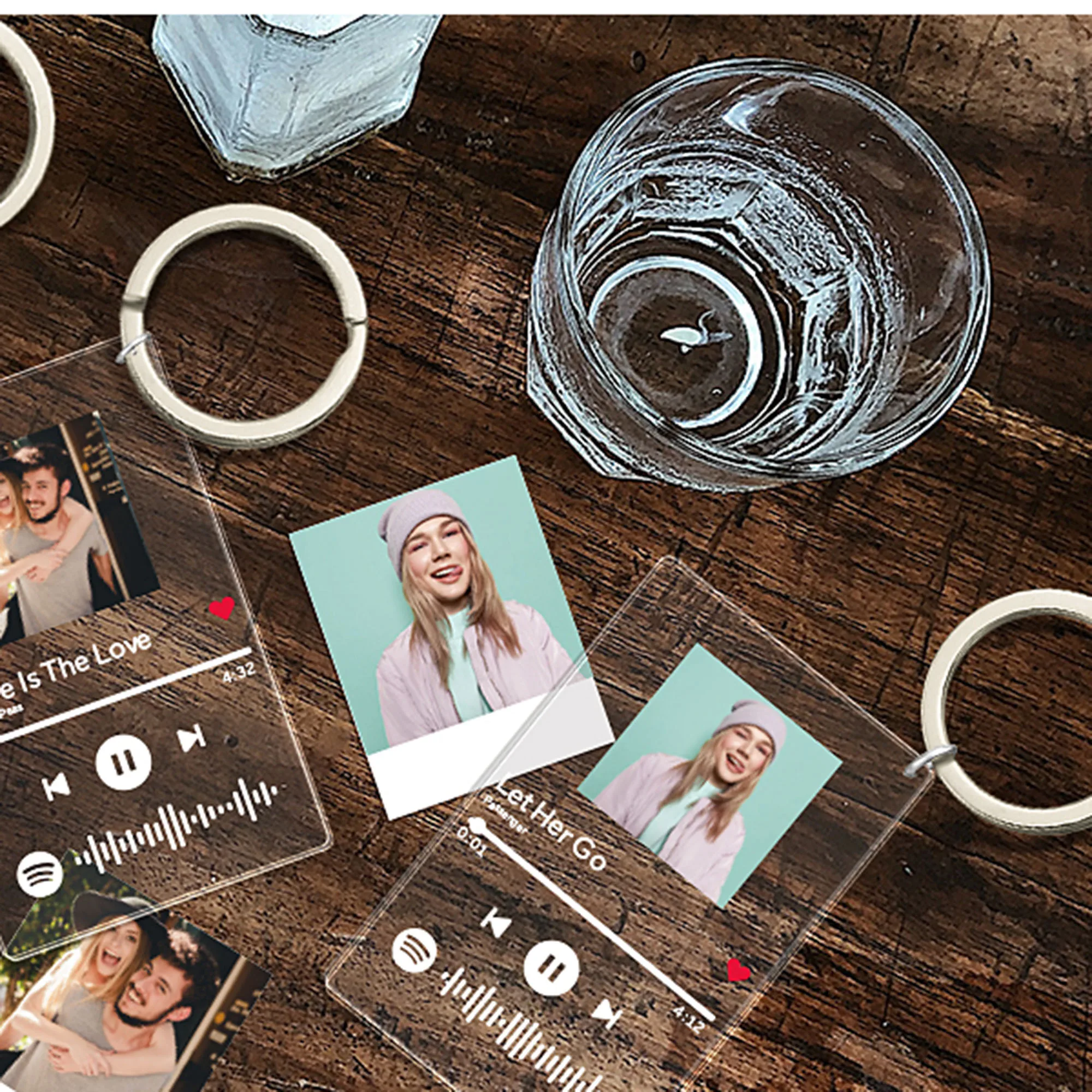 Акриловый Музыкальный Брелок с именем певца персонализированный кодом Spotify Scan