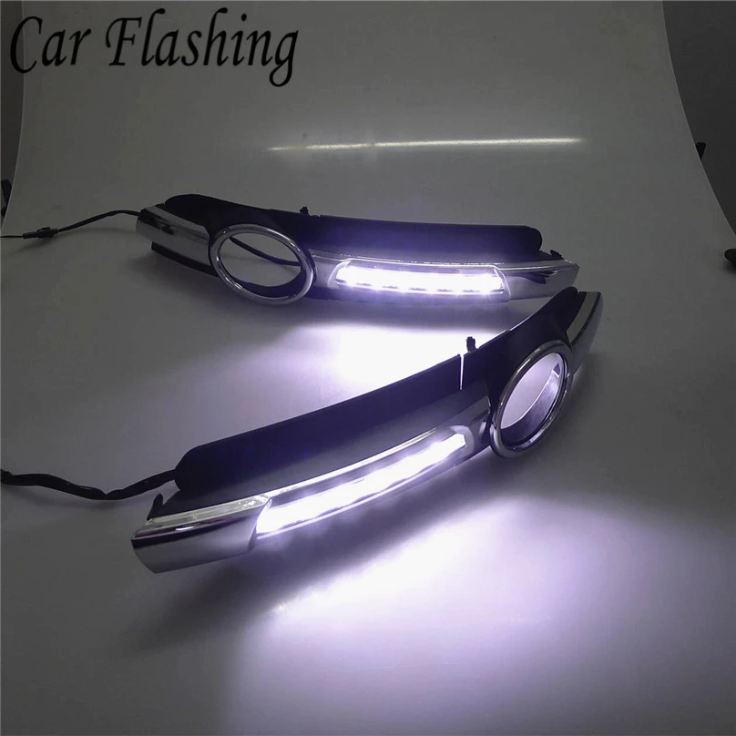 Car Flashing 1pair For AUDI A6 C6 2005 2006 2007 2008 LED DRL Daytime driving Running Lights Daylight Fog Lamp cover hole drl | Автомобили