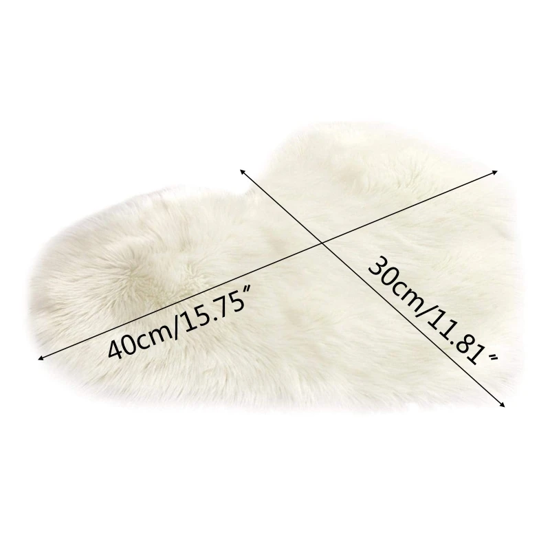 Accesorios de fotograf&iacute;a para reci&eacute;n nacidos, alfombra esponjosa con forma de coraz&oacute;n de amor para beb&eacute;, alfombrilla antideslizante de piel sint&eacute;tica para el suelo, decoraci&oacute;n para el hogar y dormitorio-5