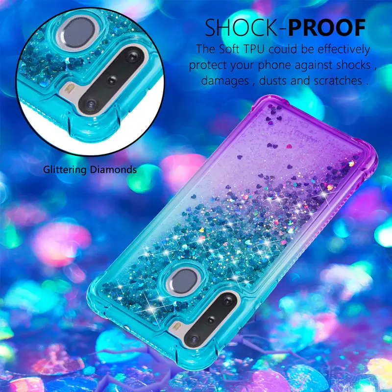 

Shockproof Phone Case For Samsung Galaxy A21 Soft Silicone TPU Cover For Samsung A 21 Dynamic Liquid Glitter Quicksand Cases