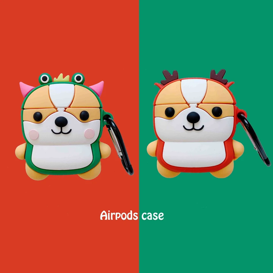 Милый 3D чехол для наушников для Airpods 2, чехол с изображением аниме, Детские Силиконовые Наушники с изображением утки, Защитная крышка для Apple Airpods 1, чехол для Earpods