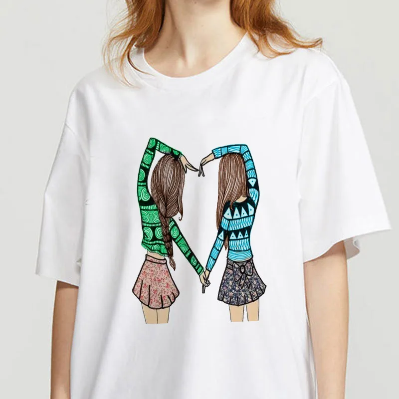 

Футболка женская с круглым вырезом, модная простая летняя рубашка с принтом для девушек и женщин, топ с графическим принтом, белый цвет