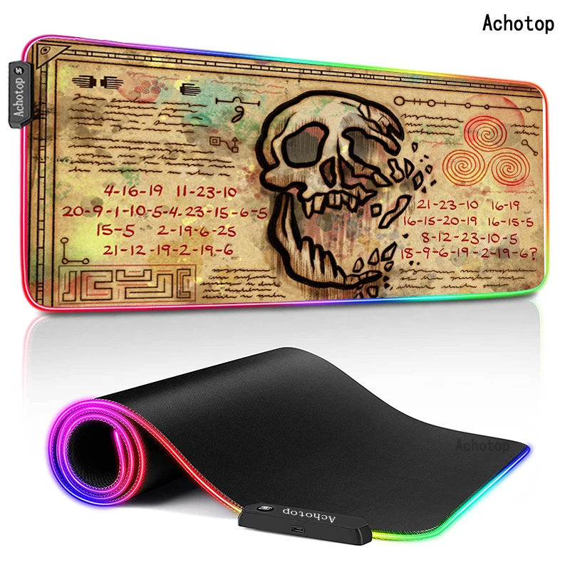 

RGB Mousepad Anime Gamer Gaming Mouse Pad XXL Computer Accessories Keyboard Laptop Padmouse Speed Desk Mat Gravity fall Large XL
