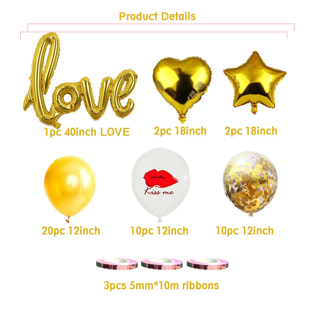 

48pcs/set Valentine's Day Decoration I LOVE YOU Love Balloon Wedding Party Atmosphere Layout Anniversaries Surprise Gift