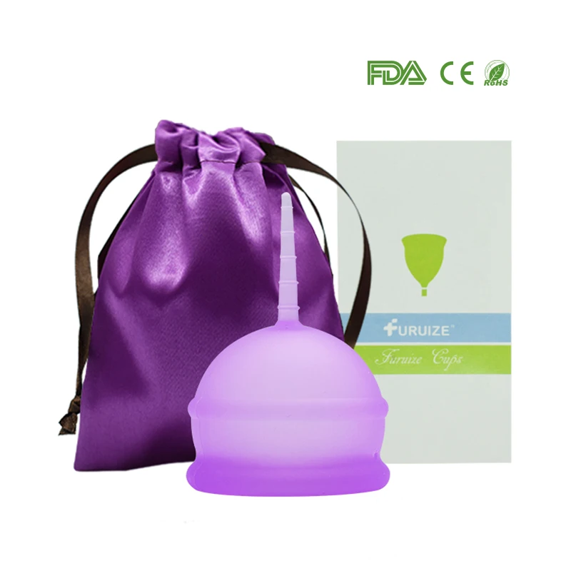 1pcs with cloth bag Менструальная чашка для женщин, женская гигиеническая медицинская силиконовая чашка, многоразовая менструальная Женская чашка, менструальная чашка, чем подушечки - Цвет: 1pcs with cloth bag