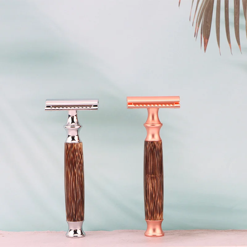 LEMONWALD Men Manual Straight Razors Natural Bamboo Handle Double Sided Shaving Old Fashion Razor Gift Box Custom Packaging | Красота и
