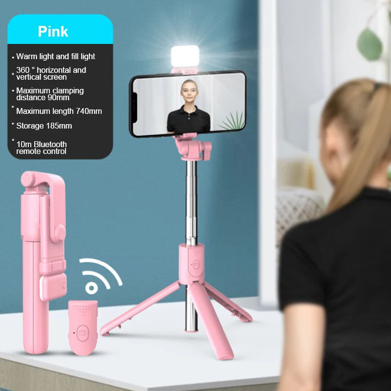 

Bluetooth Fill Light Foldable Live Selfie Mobile Phone Universal Horizontal and Vertical Shooting Bluetooth Remote Control Stand