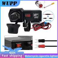 wupp 3 4a dual usb motorcycle cigarette lighter usb charger with voltmeter display and onoff switch diy modification accessorie