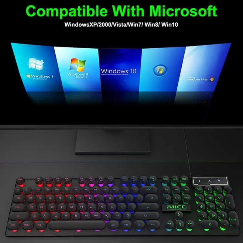 IMICE AK-800 USB Проводная Механическая ощущение 104 ключ RGB игровая клавиатура с подсветкой