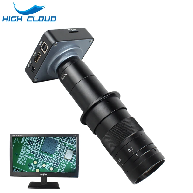 

120X 180X 300X Industry Digital Video Microscope Camera Electronic HDMI USB Output Magnifier For PCB Phone Repair Kit