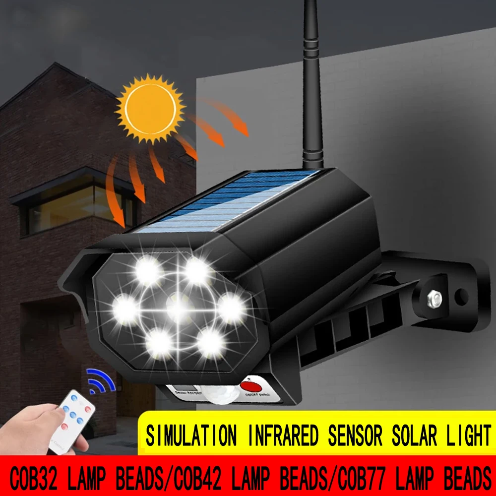 

Remote Control Solar Street Light Monitoring Lamp Fake Camera Body Induction Wall Lamp Outdoor Burglar Proof & Waterproof IP66
