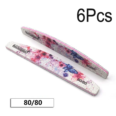 80-25pcs Пилочки для ногтей Гель-лак для ногтей файл-25 шт Бабочка Пилочки для ногтей шлифовальный 80 100 150 180 240 для Неил арта украшения для кончиков ногтей, маникюр# ZH223-пилочка для ногтей - Цвет: 80-25pcs