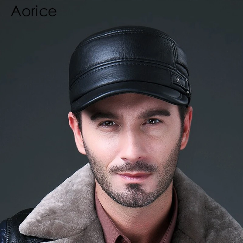 

Кепка из натуральной воловьей кожи для мужчин, на осень/зиму