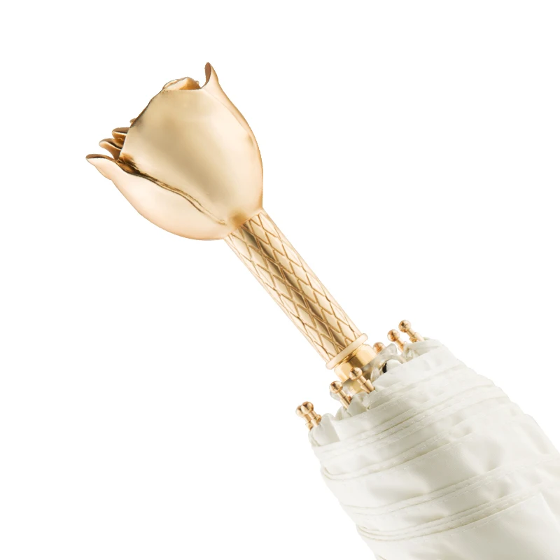 Роскошный солнцезащитный Зонт с розовой ручкой для женщин складной зонт большим