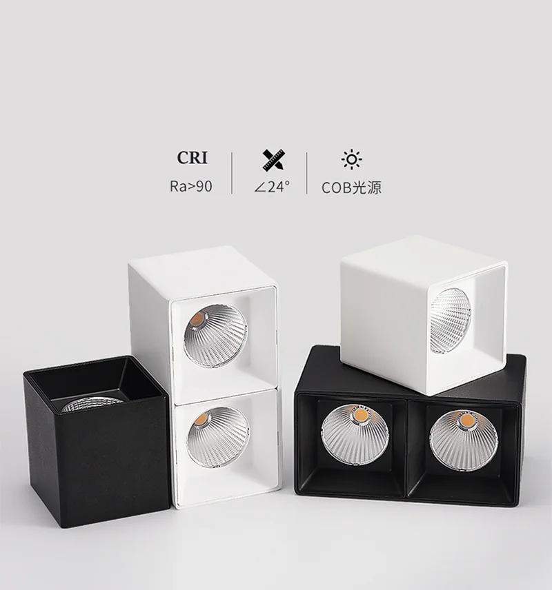 Квадратный Светодиодный точечный светильник с поверхностным креплением