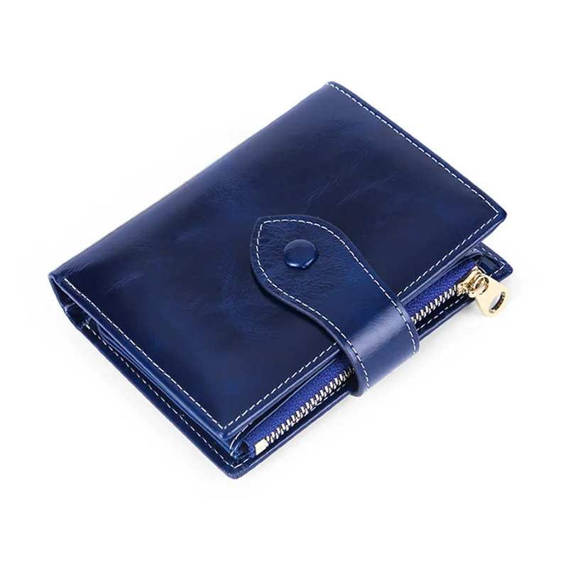 

Leather Wallet Women's Retro Purse Short Multi-functional Two-fold Wallet