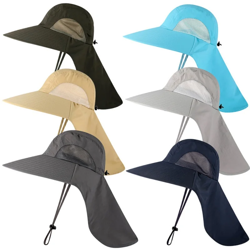

Women Men Hiking Caps Summer UPF50+ Sun Hat Breathale Mesh Bucket Hat With Neck Flap Outdoor Long Wide Brim Fishing Hats