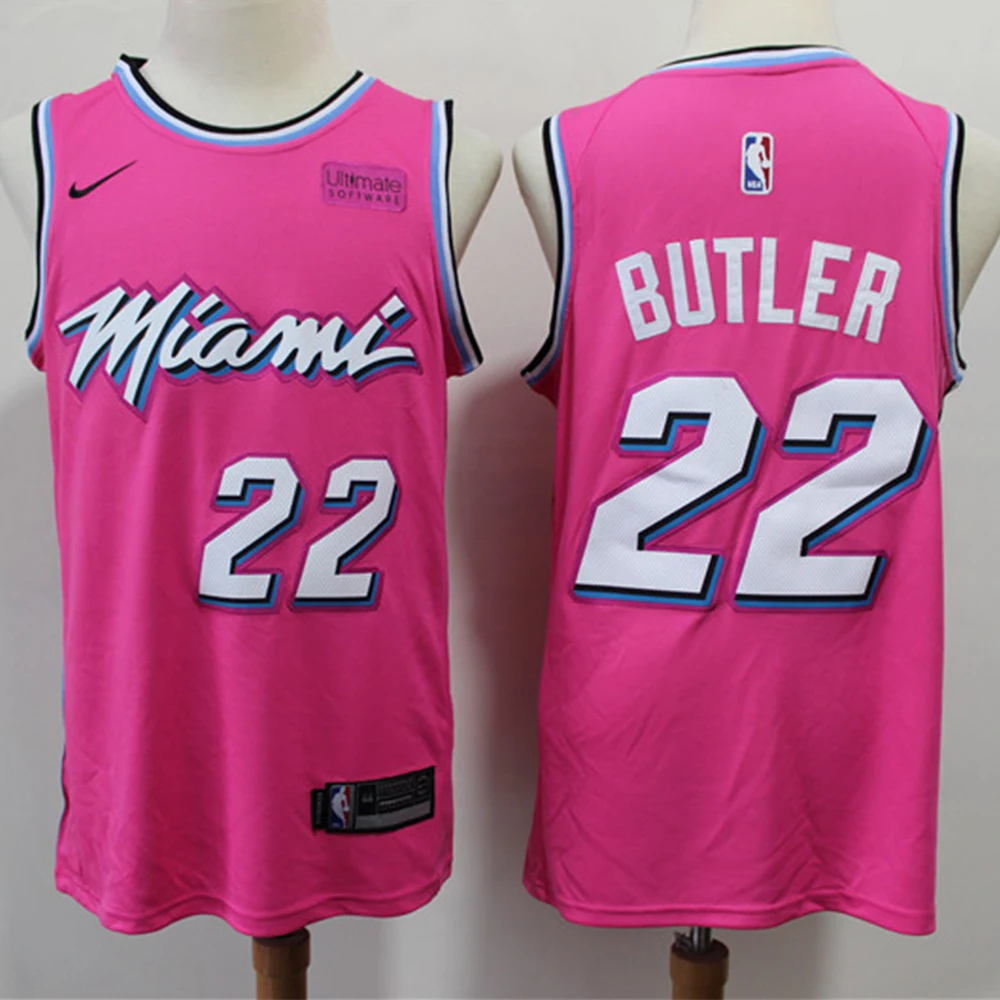 

NBA Men's Miami Heat #22 Jimmy Butler Basketball Jersey City Edition Swingman Jersey Mesh Stitched Men Jerseys-Statement Edition