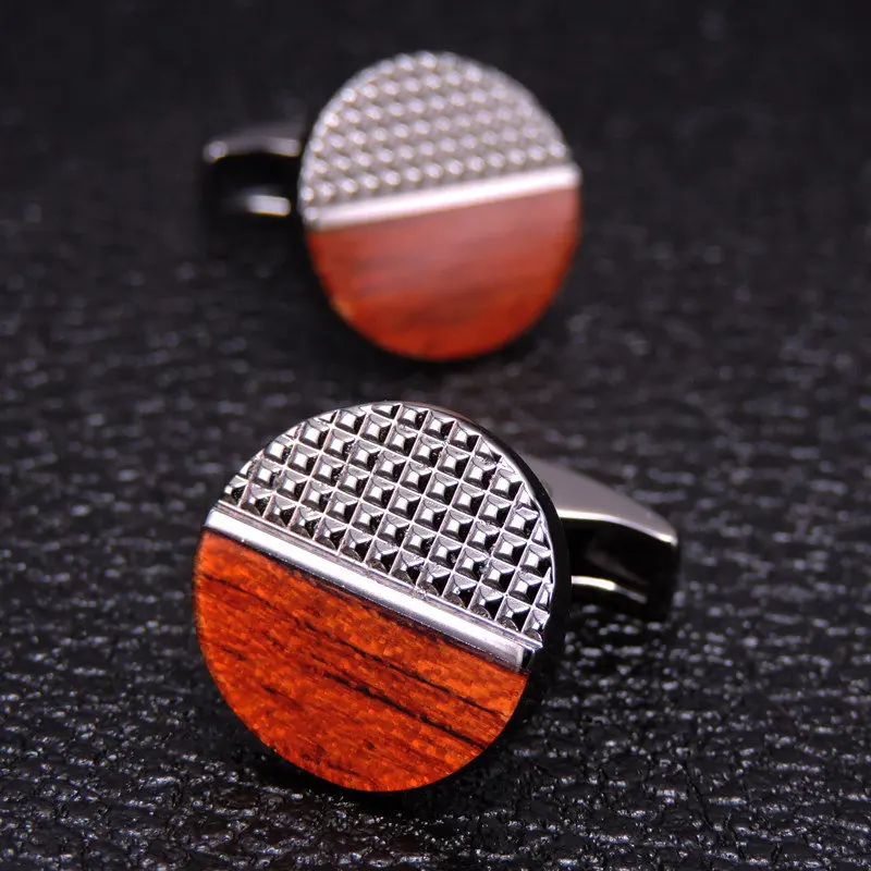 

Mahogany Cufflinks new high quality fashion jewelry brand shirt Cufflinks men's Wedding Shirt badge pin gift