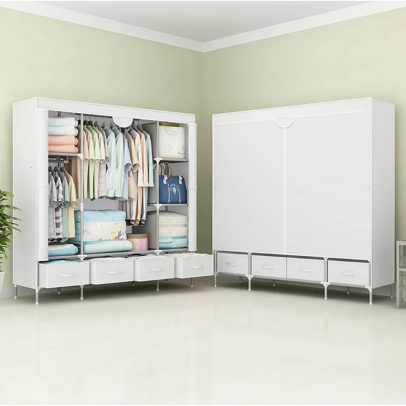 Нетканая ткань шкаф Портативный прочный одежды хранение органайзер полка с