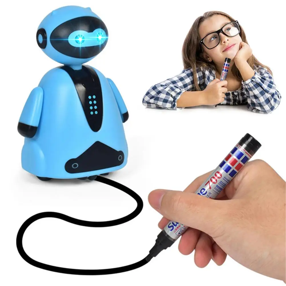 

Электрические модели игрушек, умный Индуктивный робот с подсветкой, следуйте любой тянутой линии, волшебная ручка, Индуктивная игрушка для детей, подарок для детей