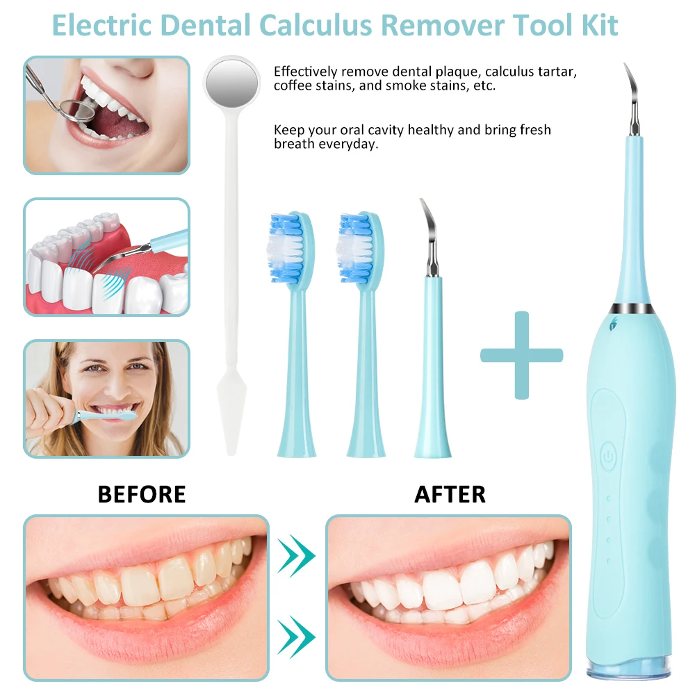 

New Electric Oral Care Irrigator Dental Scaler Tooth Kit Calculus Remover Tartar Tooth Whitening Rechargeable Teeth Care