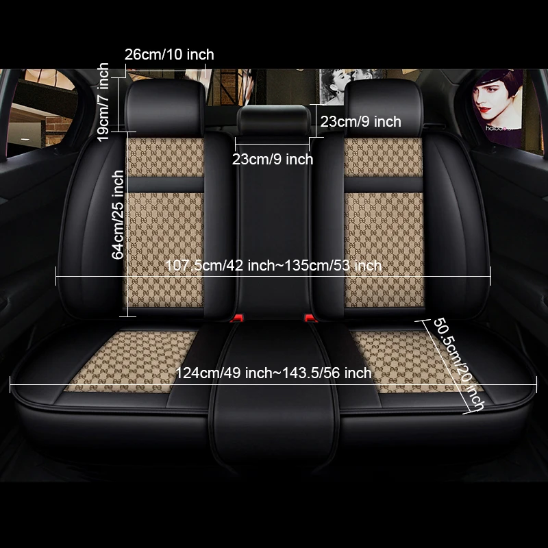 5-местный автомобильный чехол из искусственной кожи и льна Модный стильный