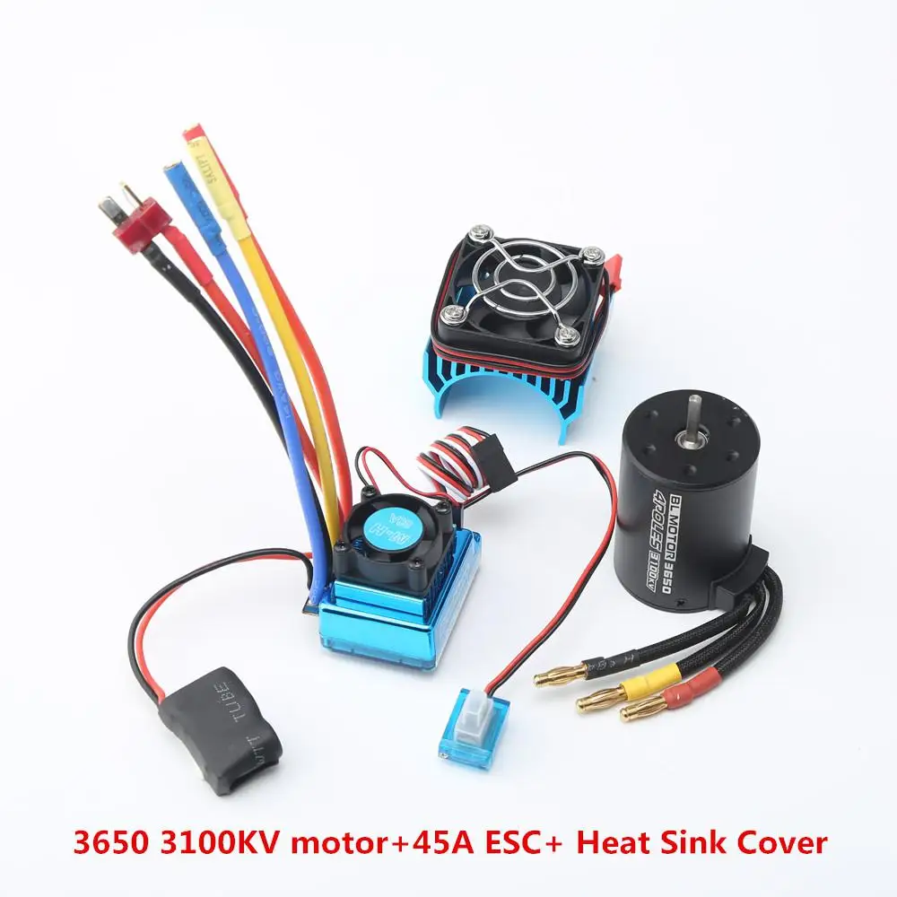 3650 3100KV бесщеточный мотор и 45A/60A/80A/120A ESC с радиатора комбо для 1:8/1:10 RC автомобиль