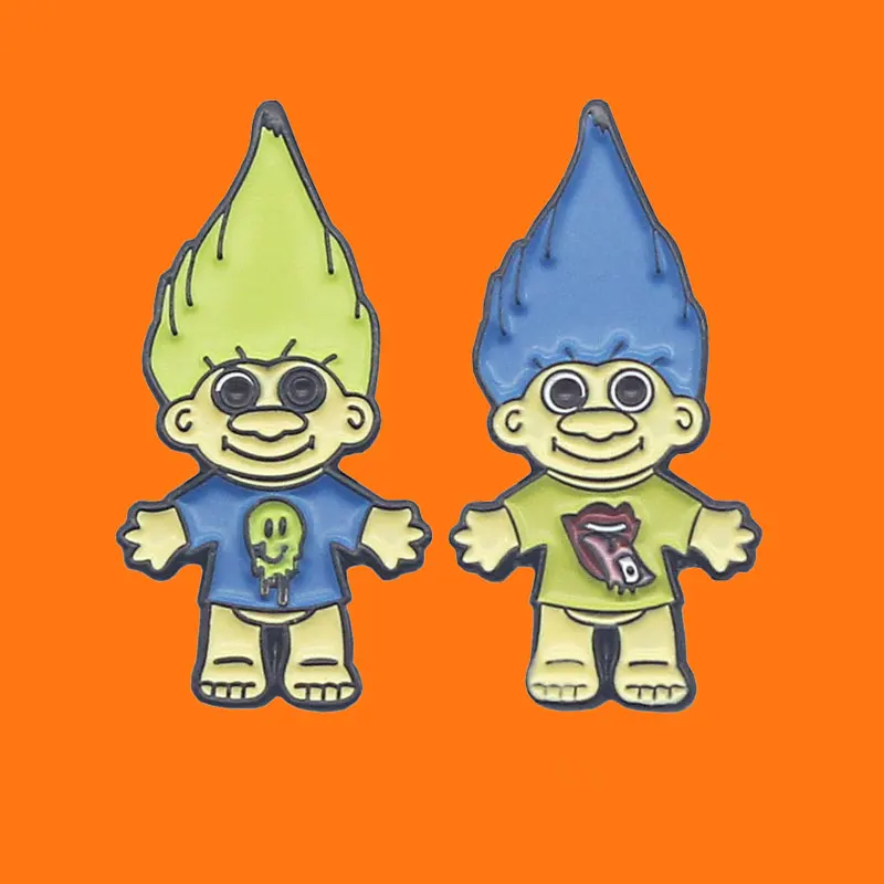Trolls Enamel Pins Cute Funny Masayo Animation Metal Brooch Backpack Hat Bag Collar Lapel Badge Women Fashion Jewelry Gift