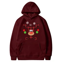 deer snow printed christmas hoodies women aesthetic autumn winter clothes for teen girls long sleeve pullovers female sudaderas