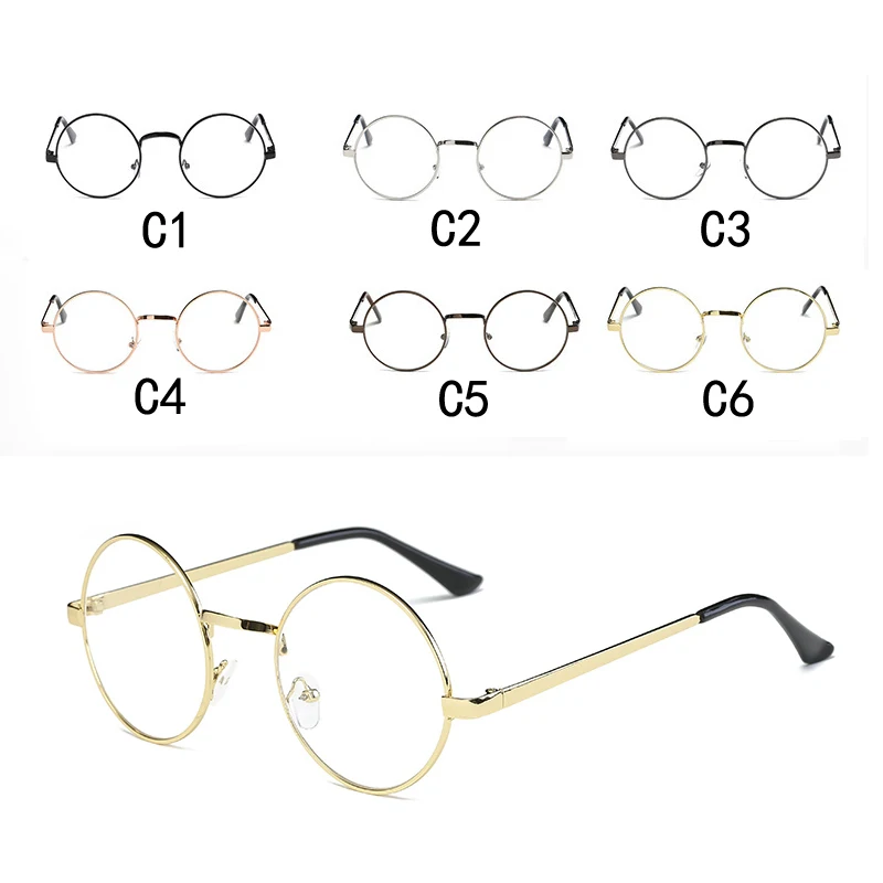 Модные Винтажные ретро очки в металлической оправе с прозрачными линзами