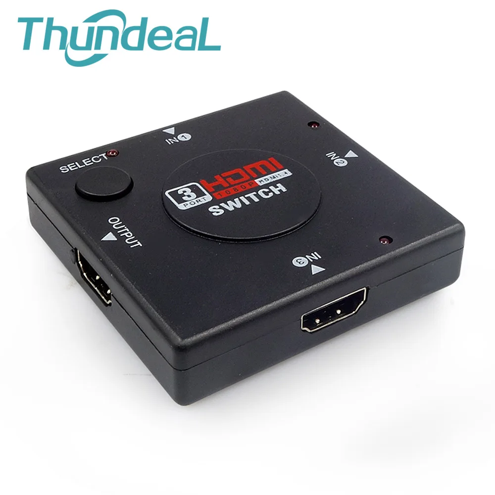 Коммутатор ThundeaL HDMI 1080P коммутатор с 3 / 5 входами на 1 выход ИК-пульт ДУ для PS3 Xbox HD ТВ