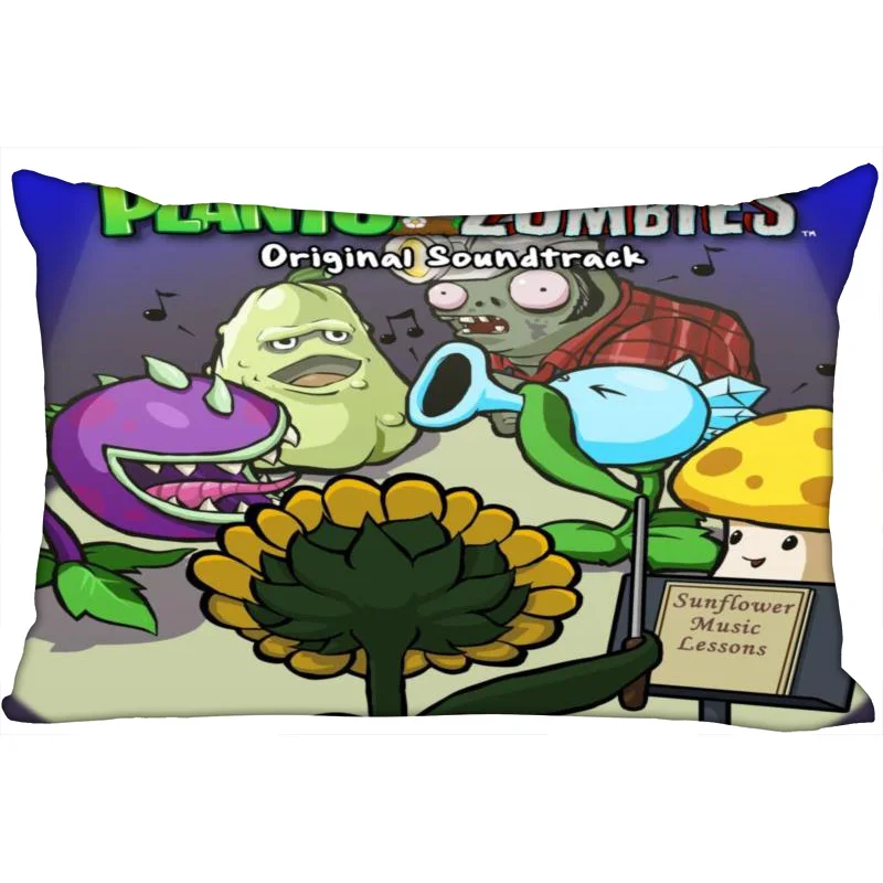 

Custom Plants VS Zombies Pillowcase High Quality Rectangle Pillow Cover Zippered Soft No Fade Pillow Cover Christmas Gift