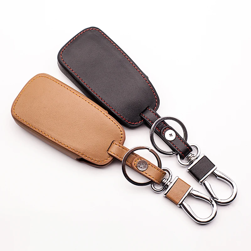 

Car Genuine Leather Key Holder Fob Cover Skin Case Cover for Audi 2016 2017 B9 A4 Allroad Q5 Q7 TT TTS car keys accessories