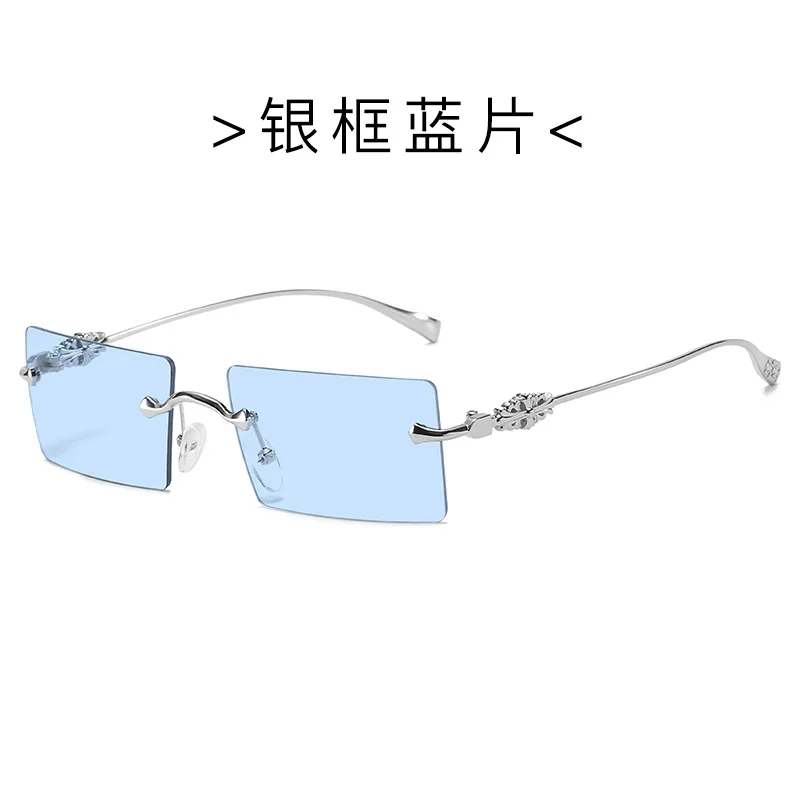 

2021 Retro Mens Sunglasses Brand Designer Fashion Sun Glasses Shades Baroque Style Rimless Rectangle Women Eyeglasses