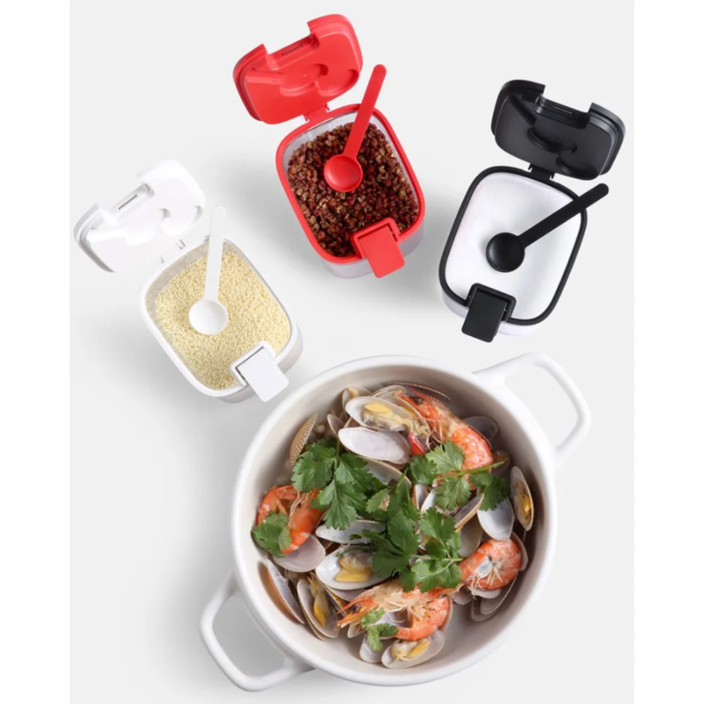 

Three-piece Seasoning Box Plastic Candy Box Fruit Basket Grain Transparent Sealed Cans Multi-Capacity Kitchen Supplies