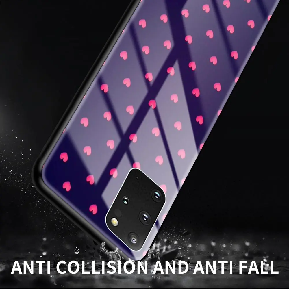 glass case for samsung galaxy s20 fe s10 s9 s8 plus note 20 ultra 10 lite 9 8 phone cover shell cute love heart fashion capa free global shipping