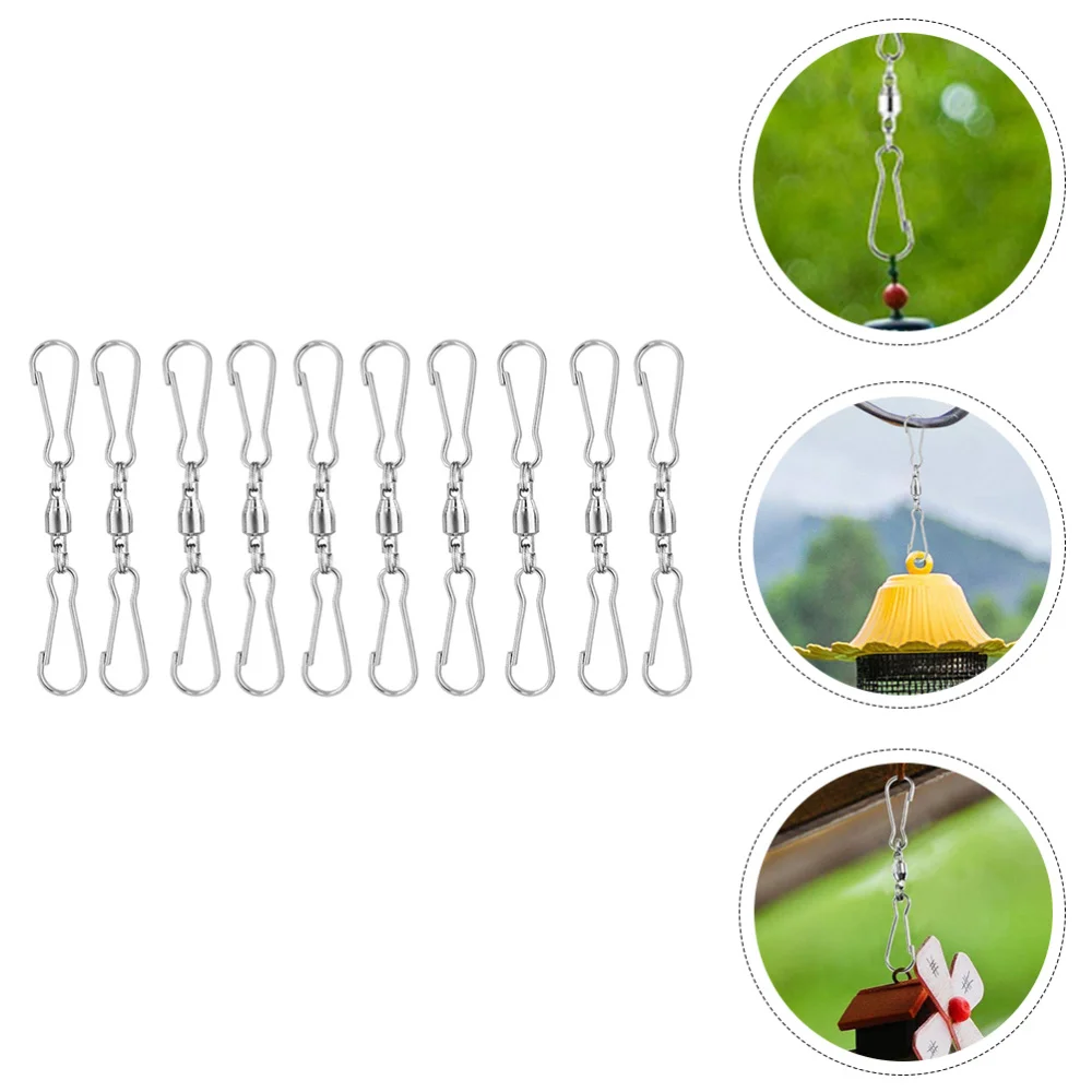 

20Pcs Dual Swivel Hooks 360 Rotatable Clips Useful Hangers for Wind Spinners